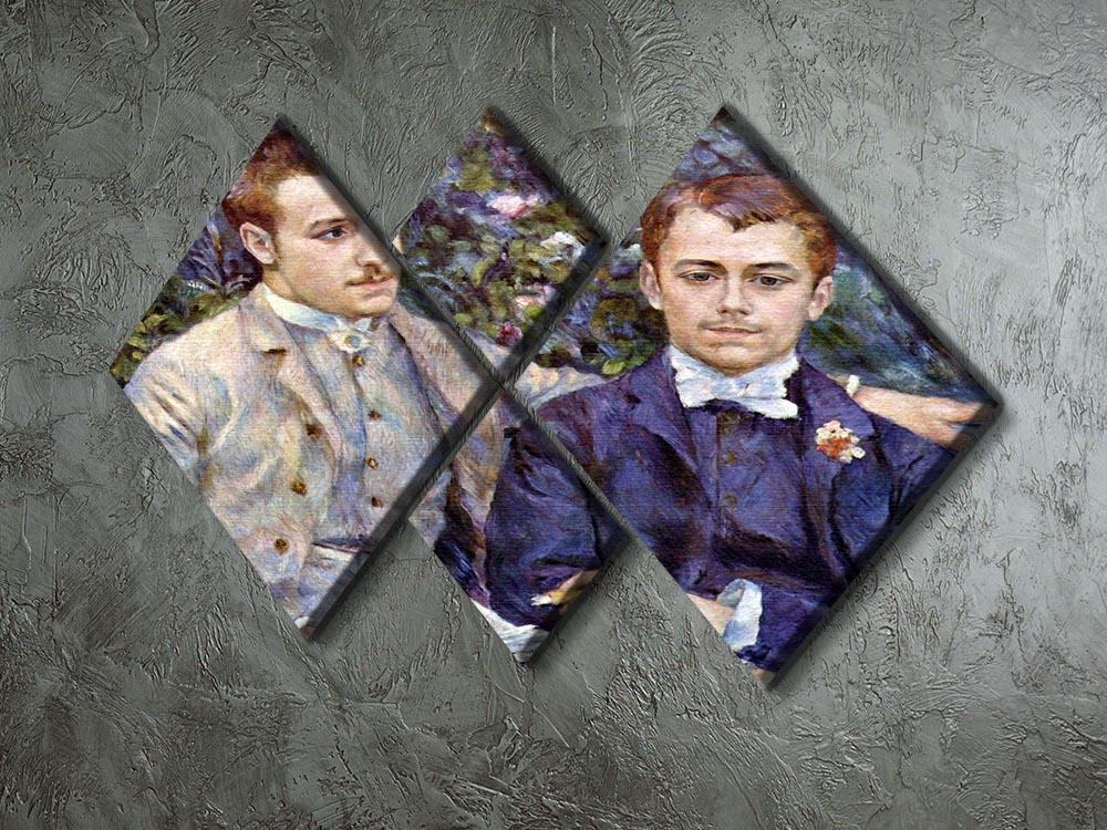 Portrait of Charles and George by Renoir 4 Square Multi Panel Canvas - Canvas Art Rocks - 2