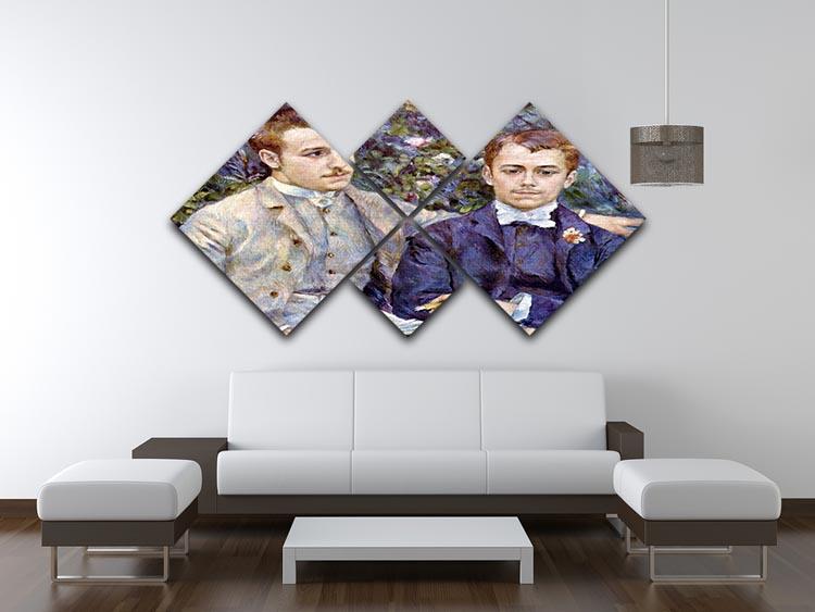 Portrait of Charles and George by Renoir 4 Square Multi Panel Canvas - Canvas Art Rocks - 3