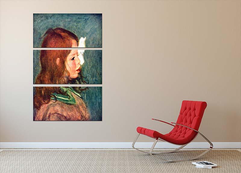 Portrait of Coco by Renoir 3 Split Panel Canvas Print - Canvas Art Rocks - 2