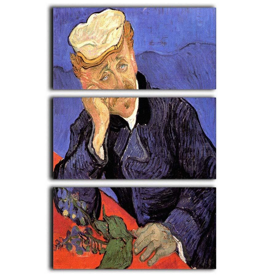 Portrait of Doctor Gachet by Van Gogh 3 Split Panel Canvas Print - Canvas Art Rocks - 1