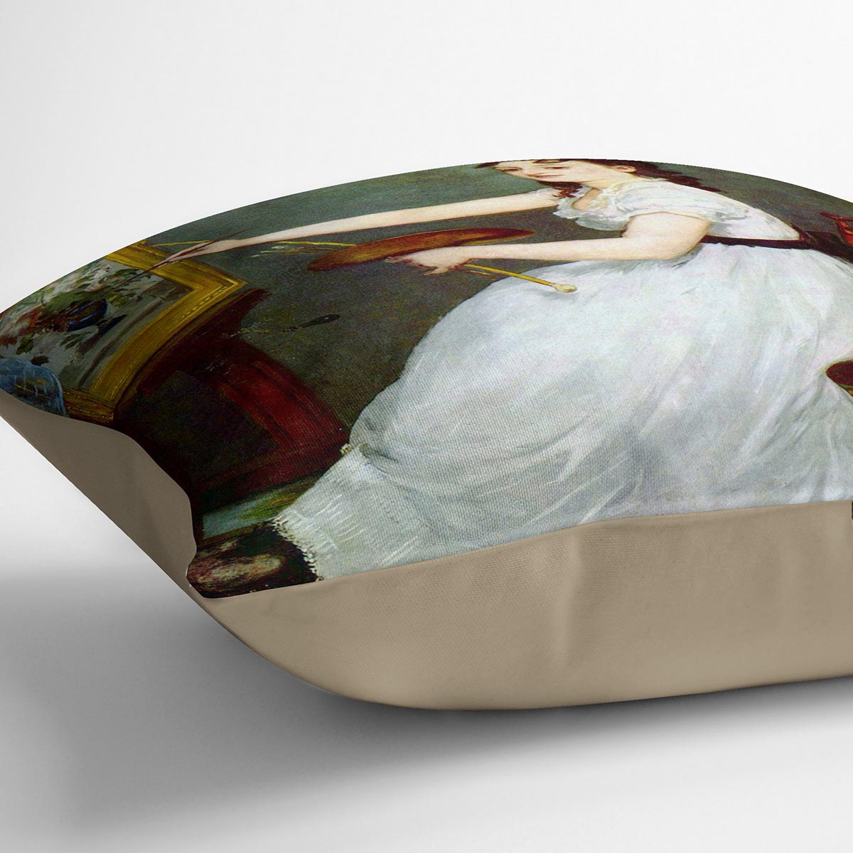 Portrait of Eva GonzalCs in Manets studio by Manet Cushion