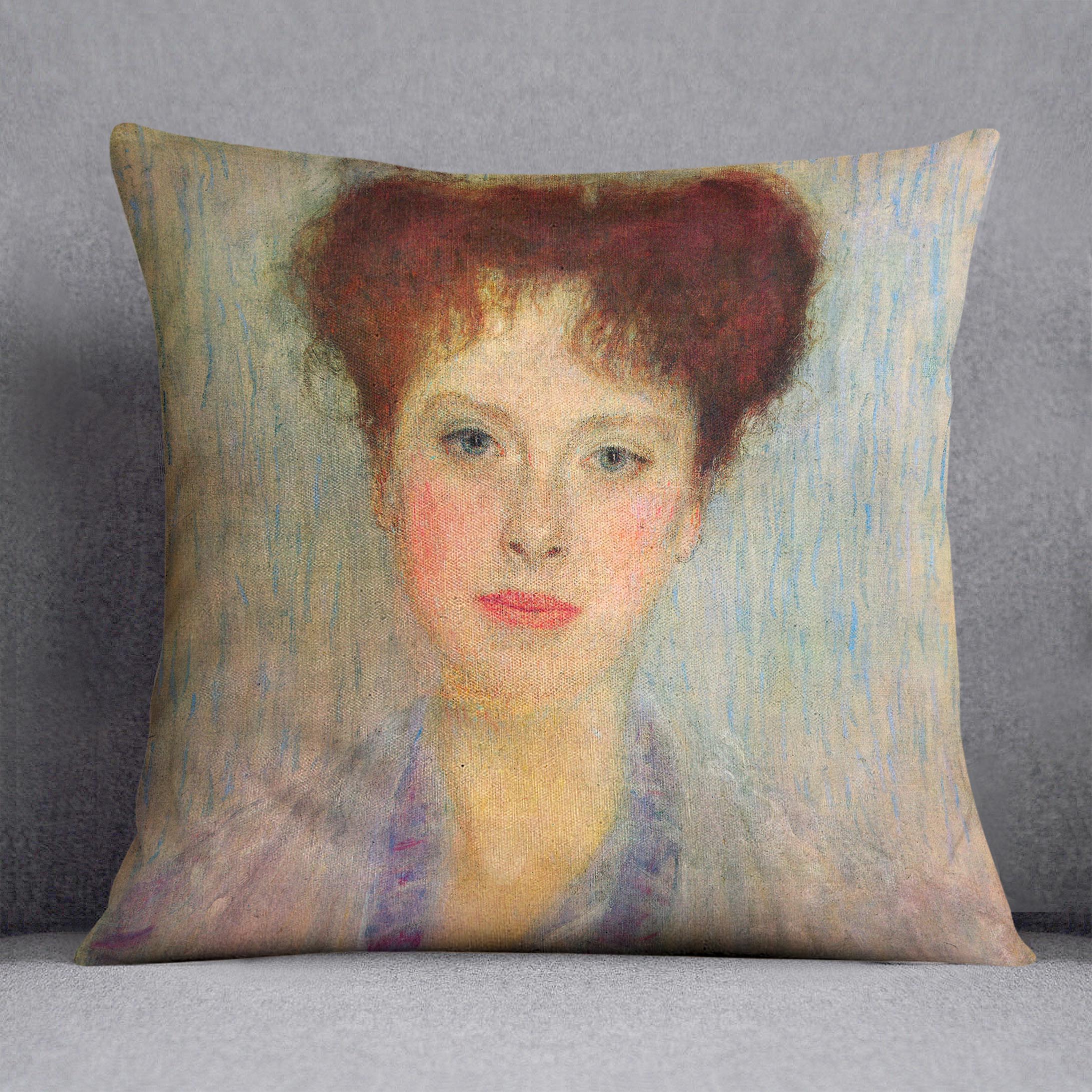 Portrait of Gertha Fersovanyi detail by Klimt Cushion