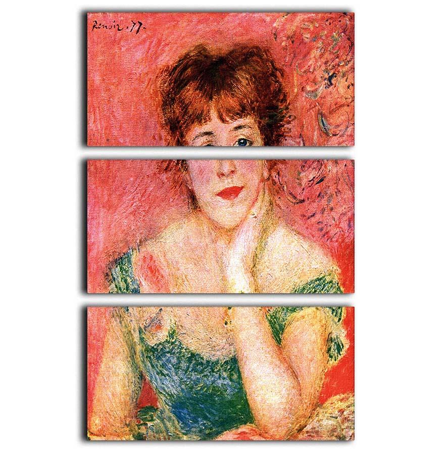 Portrait of Jeanne Samary by Renoir 3 Split Panel Canvas Print - Canvas Art Rocks - 1