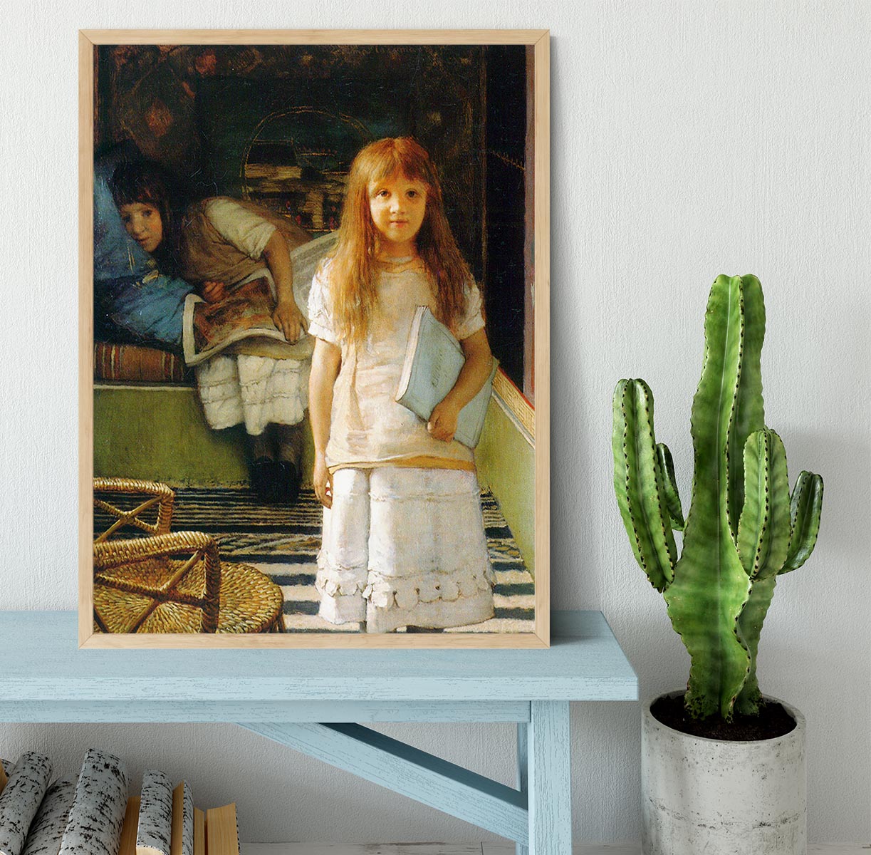 Portrait of Laurense and Anna Alma Tadema as a child by Alma Tadema Framed Print - Canvas Art Rocks - 4