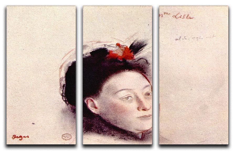 Portrait of Madame Lisle by Degas 3 Split Panel Canvas Print - Canvas Art Rocks - 1