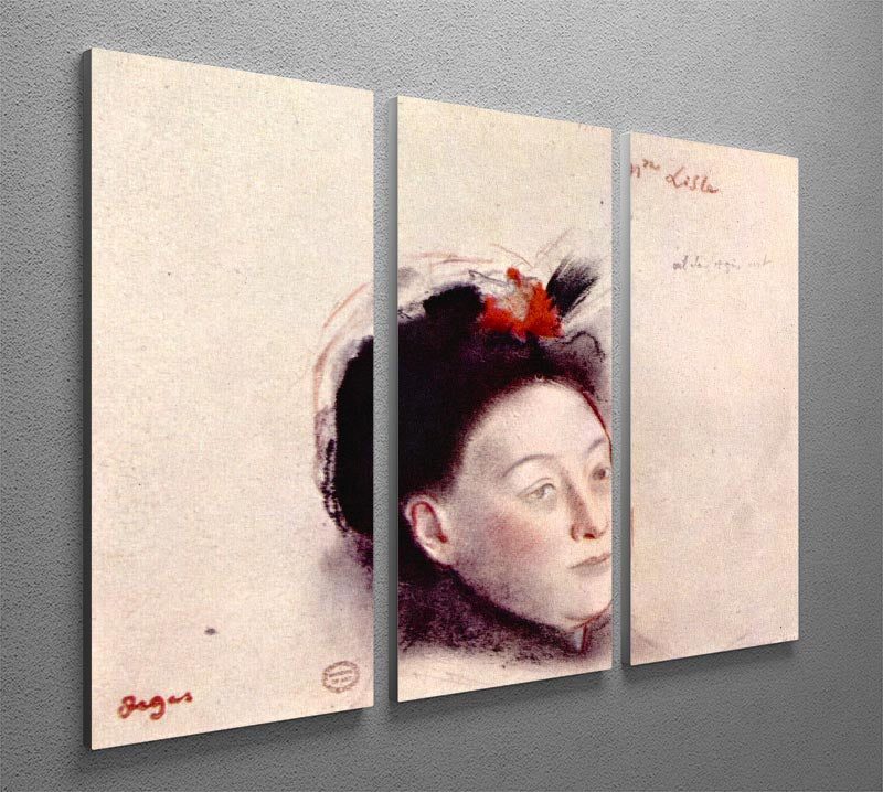 Portrait of Madame Lisle by Degas 3 Split Panel Canvas Print - Canvas Art Rocks - 2