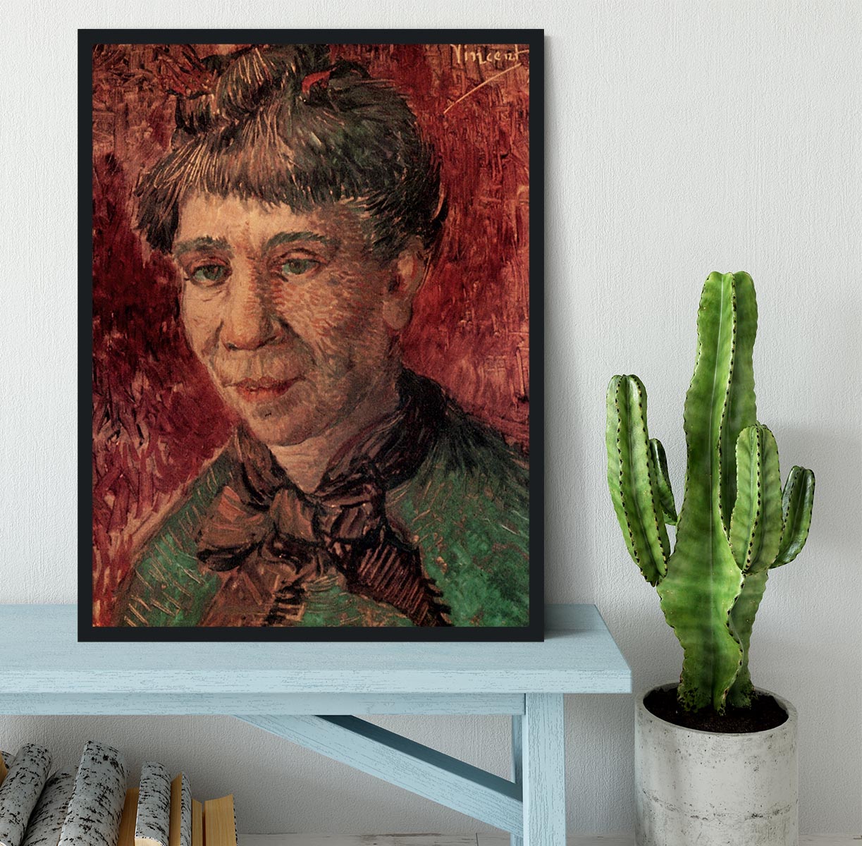 Portrait of Madame Tanguy by Van Gogh Framed Print - Canvas Art Rocks - 2