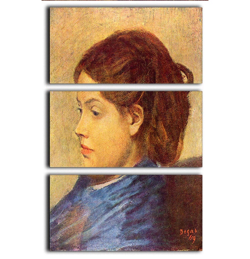 Portrait of Mademoiselle Dobigny by Degas 3 Split Panel Canvas Print - Canvas Art Rocks - 1