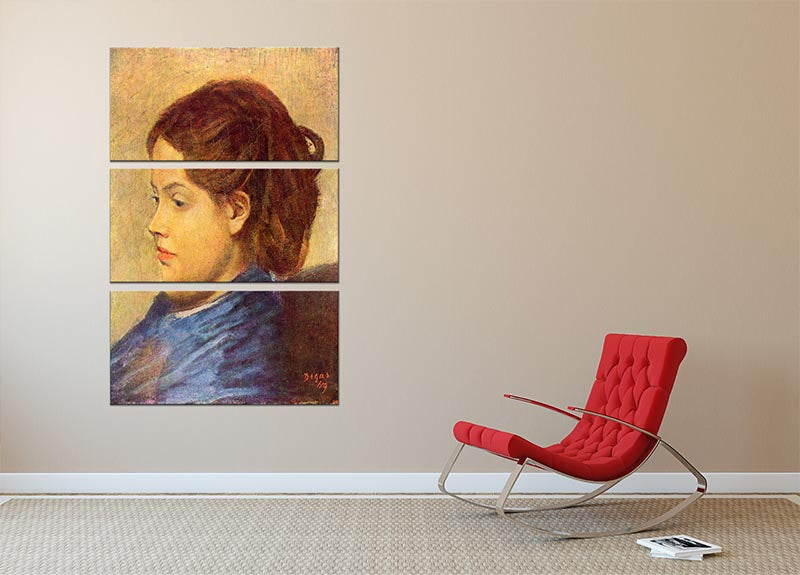Portrait of Mademoiselle Dobigny by Degas 3 Split Panel Canvas Print - Canvas Art Rocks - 2