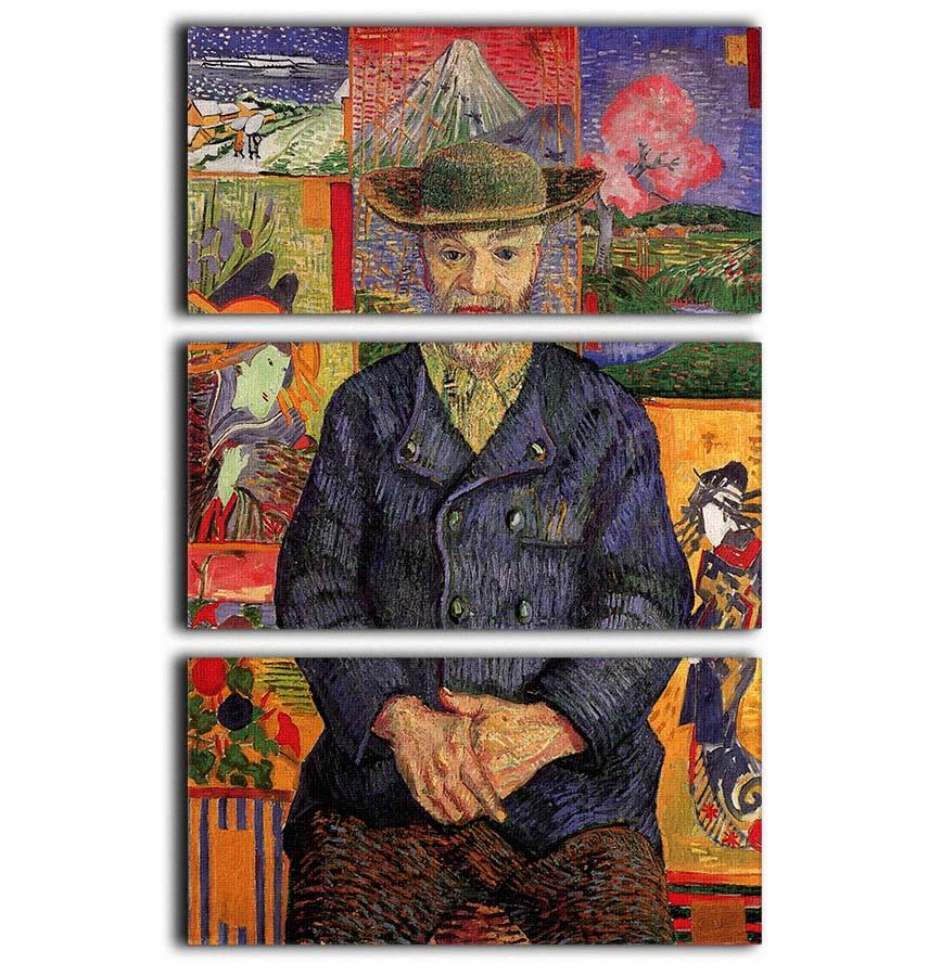 Portrait of Pere Tanguy by Van Gogh 3 Split Panel Canvas Print - Canvas Art Rocks - 1