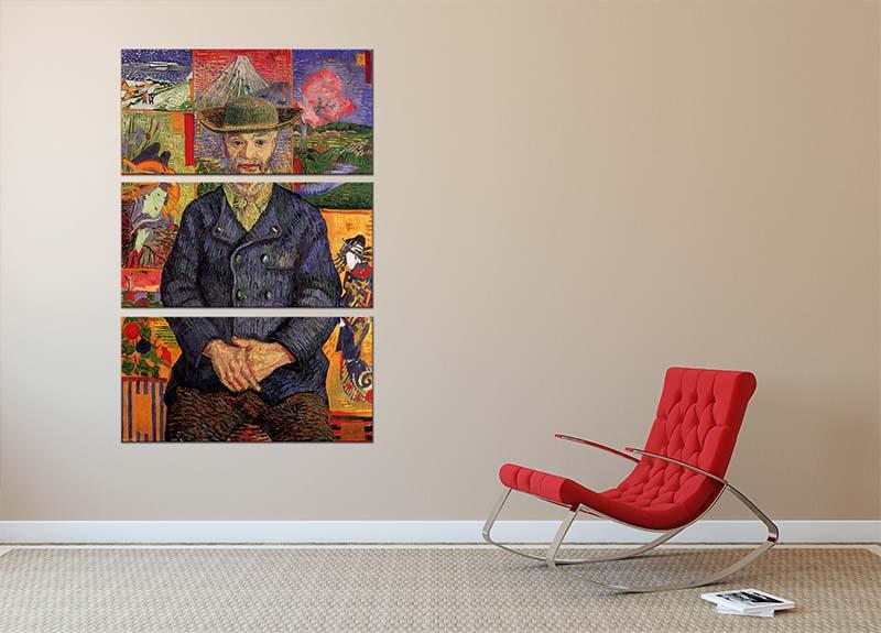 Portrait of Pere Tanguy by Van Gogh 3 Split Panel Canvas Print - Canvas Art Rocks - 2