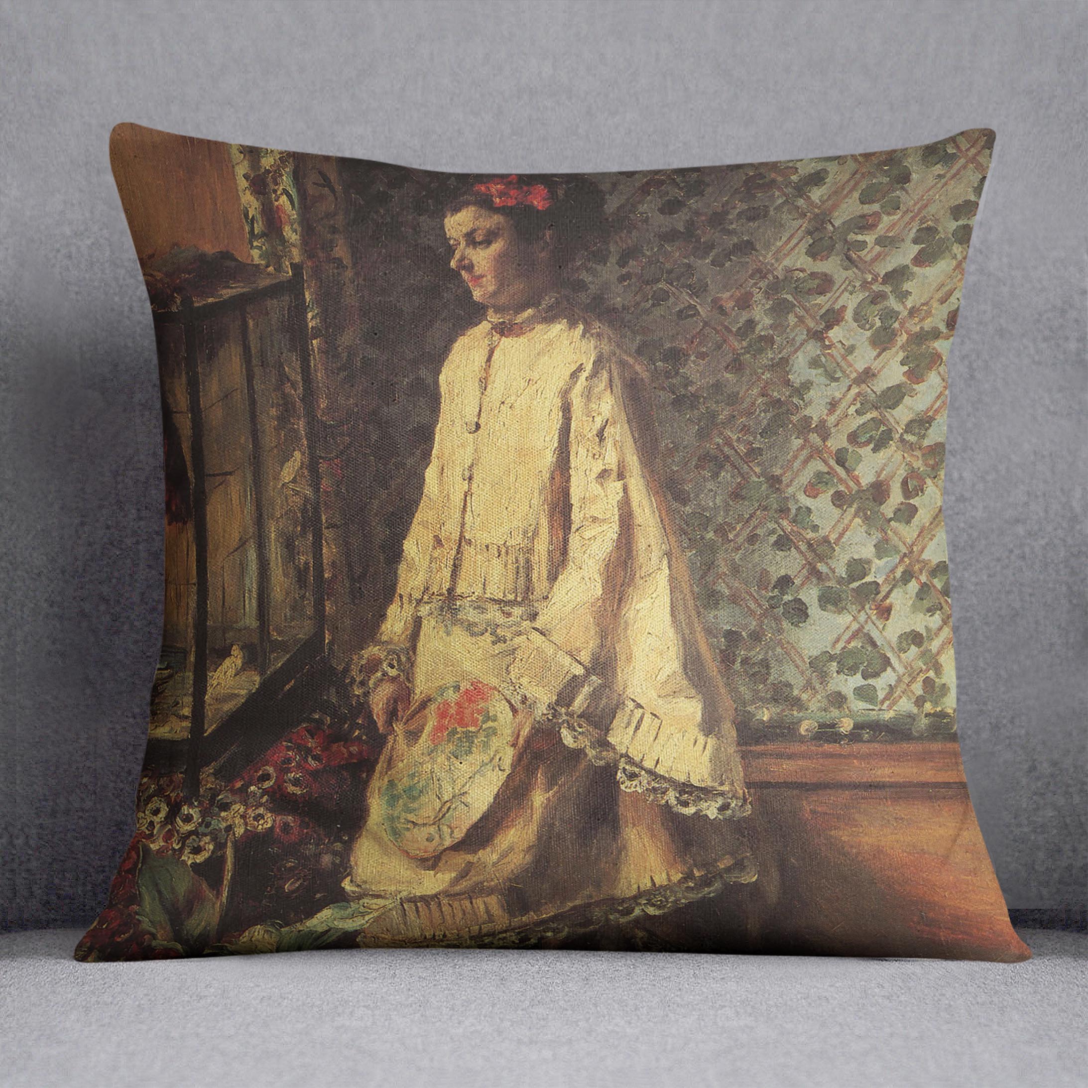 Portrait of Rapha by Renoir Cushion