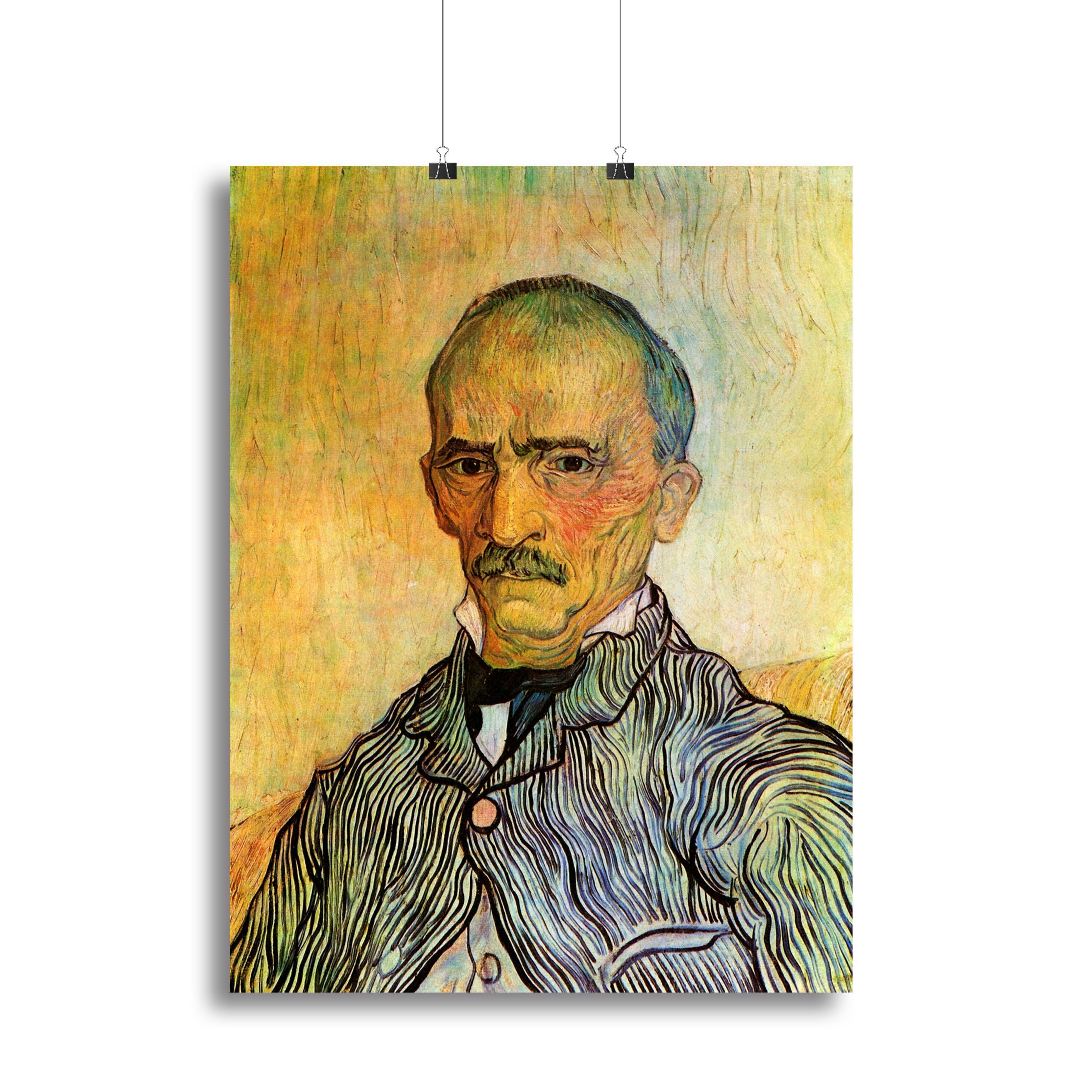 Portrait of Trabuc an Attendant at Saint-Paul Hospital by Van Gogh Canvas Print or Poster - Canvas Art Rocks - 2