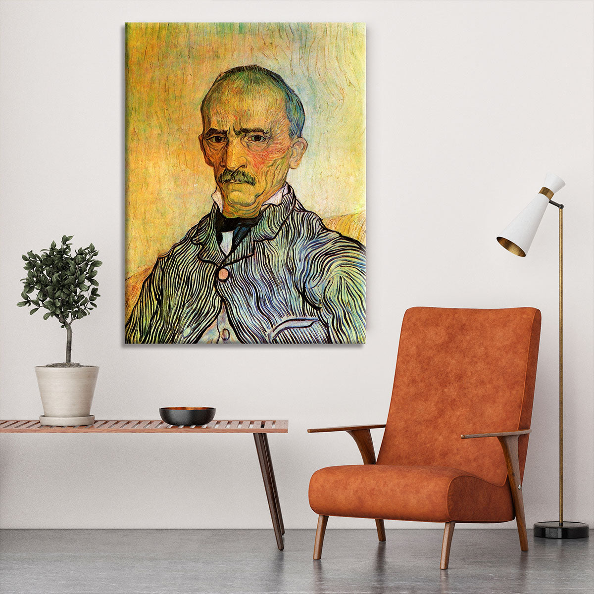 Portrait of Trabuc an Attendant at Saint-Paul Hospital by Van Gogh Canvas Print or Poster - Canvas Art Rocks - 6