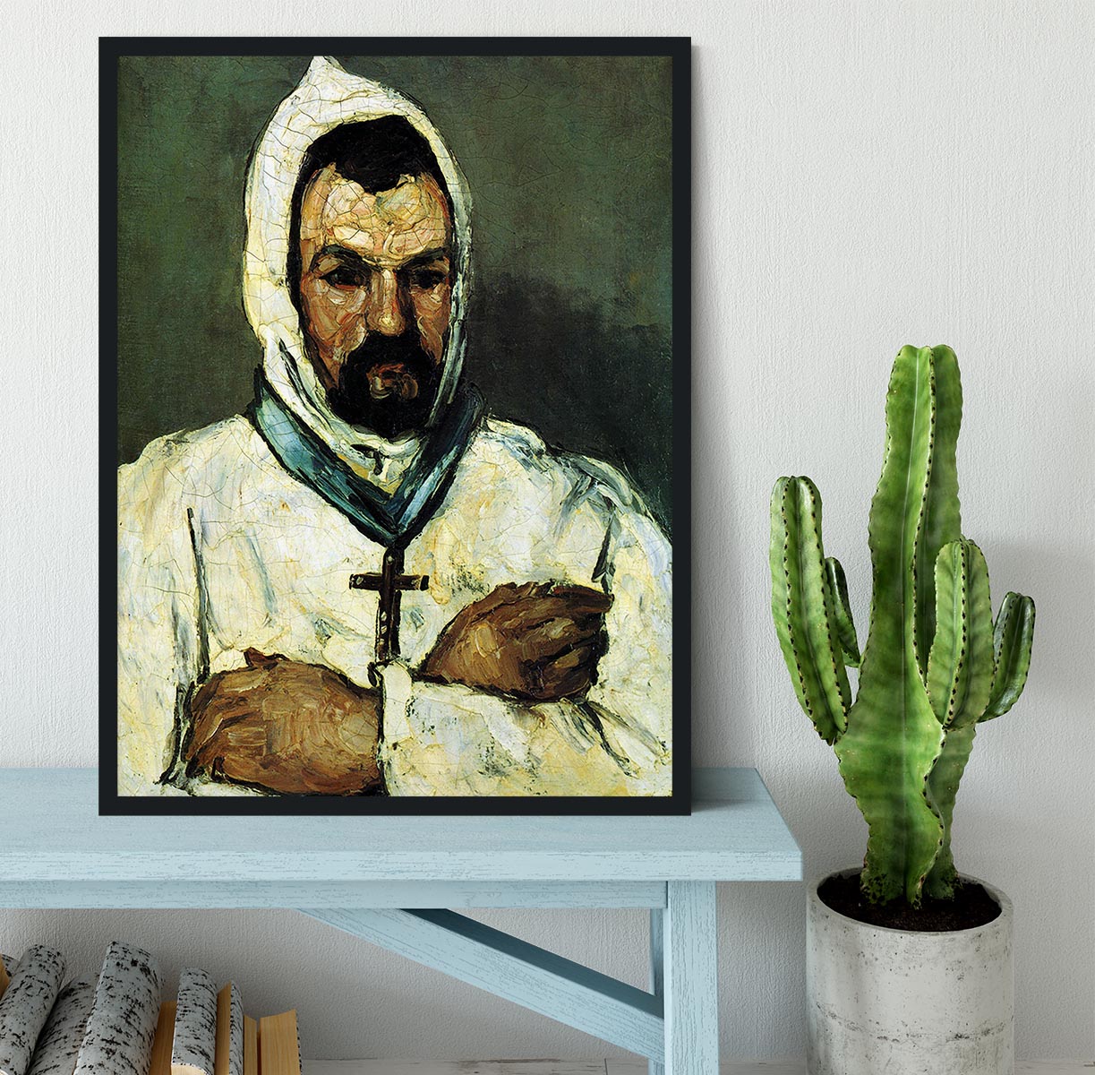 Portrait of Uncle Dominique as a monk by Cezanne Framed Print - Canvas Art Rocks - 2