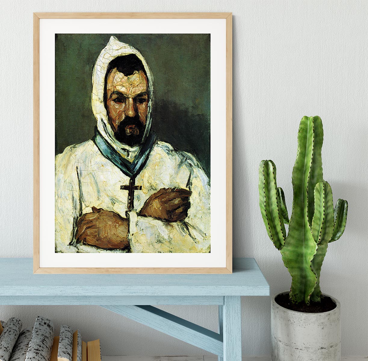 Portrait of Uncle Dominique as a monk by Cezanne Framed Print - Canvas Art Rocks - 3