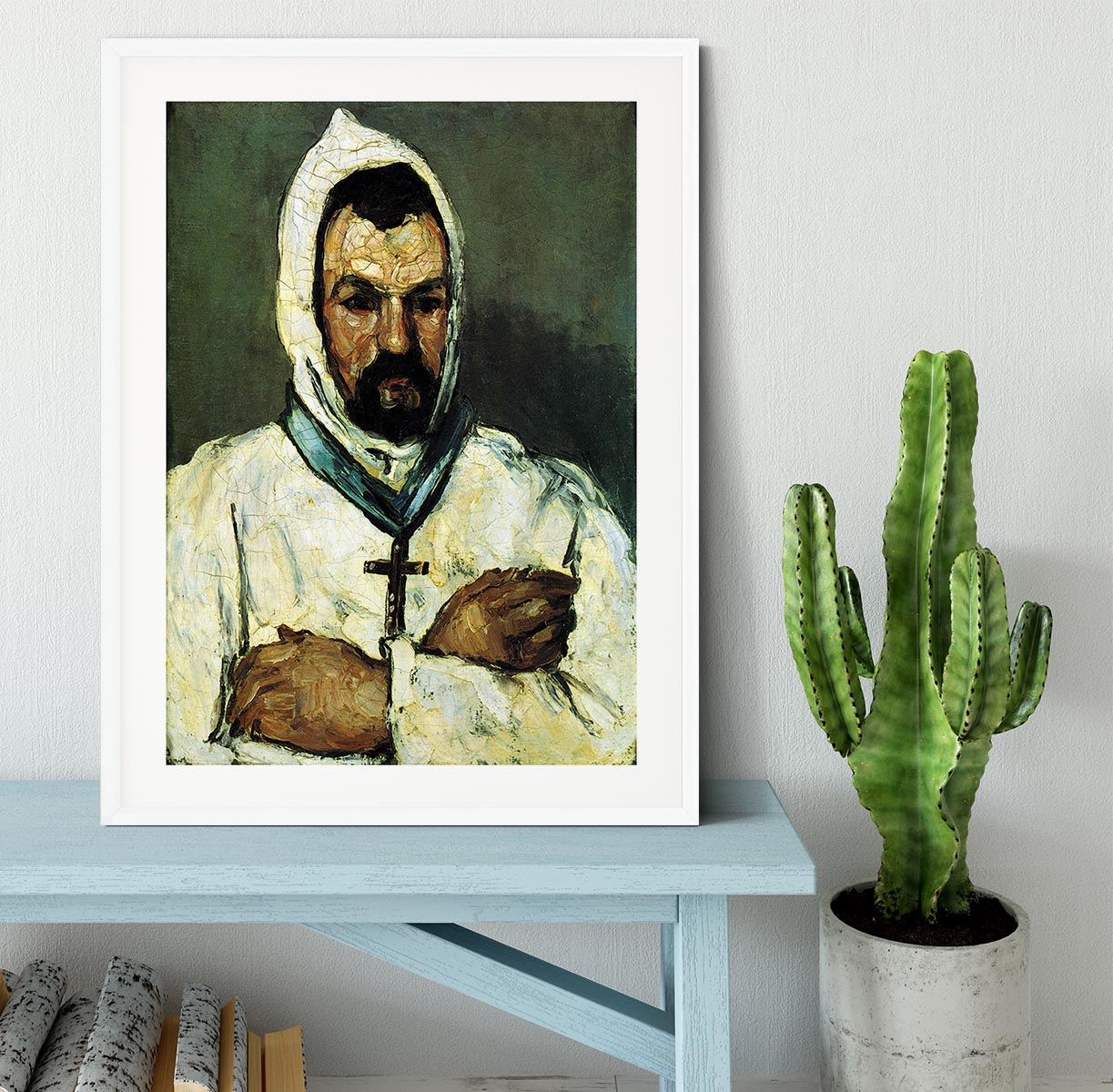 Portrait of Uncle Dominique as a monk by Cezanne Framed Print - Canvas Art Rocks - 5