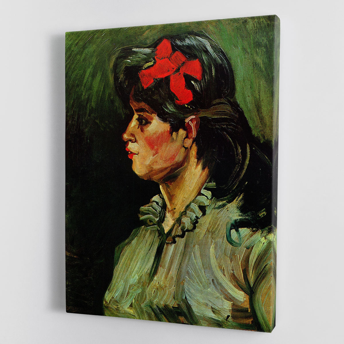 Portrait of a Woman with Red Ribbon by Van Gogh Canvas Print or Poster - Canvas Art Rocks - 1