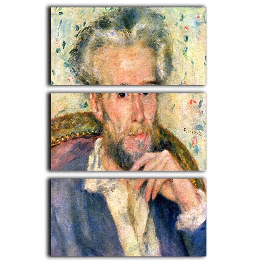 Portrait of a man by Renoir 3 Split Panel Canvas Print - Canvas Art Rocks - 1