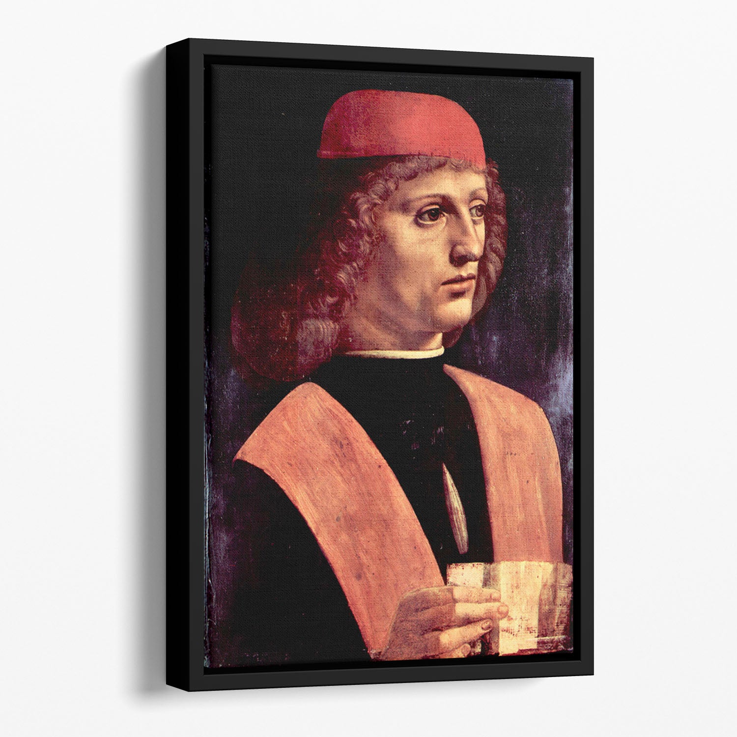 Portrait of a musician by Da Vinci Floating Framed Canvas
