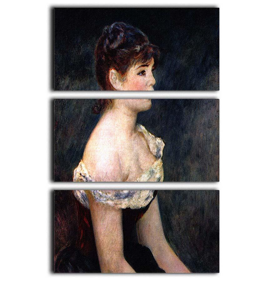 Portrait of a young girl by Renoir 3 Split Panel Canvas Print - Canvas Art Rocks - 1