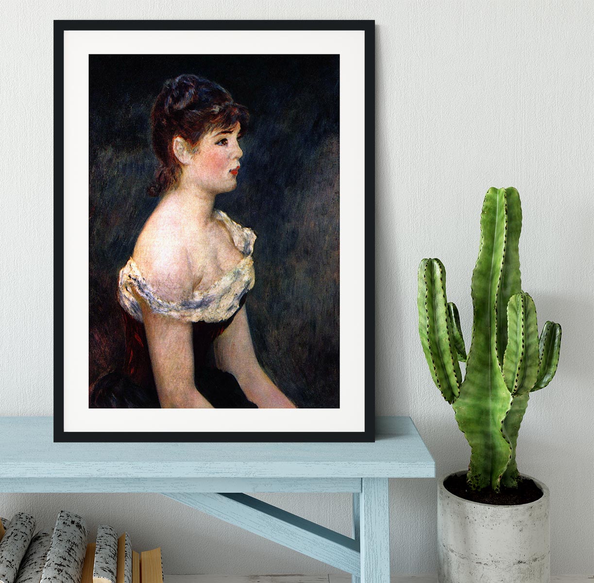 Portrait of a young girl by Renoir Framed Print - Canvas Art Rocks - 1