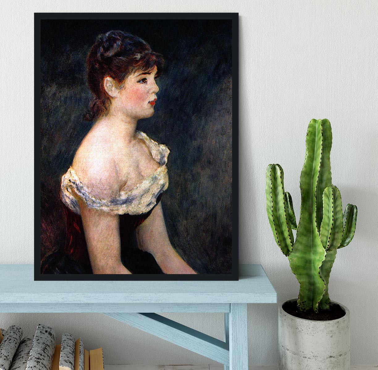 Portrait of a young girl by Renoir Framed Print - Canvas Art Rocks - 2