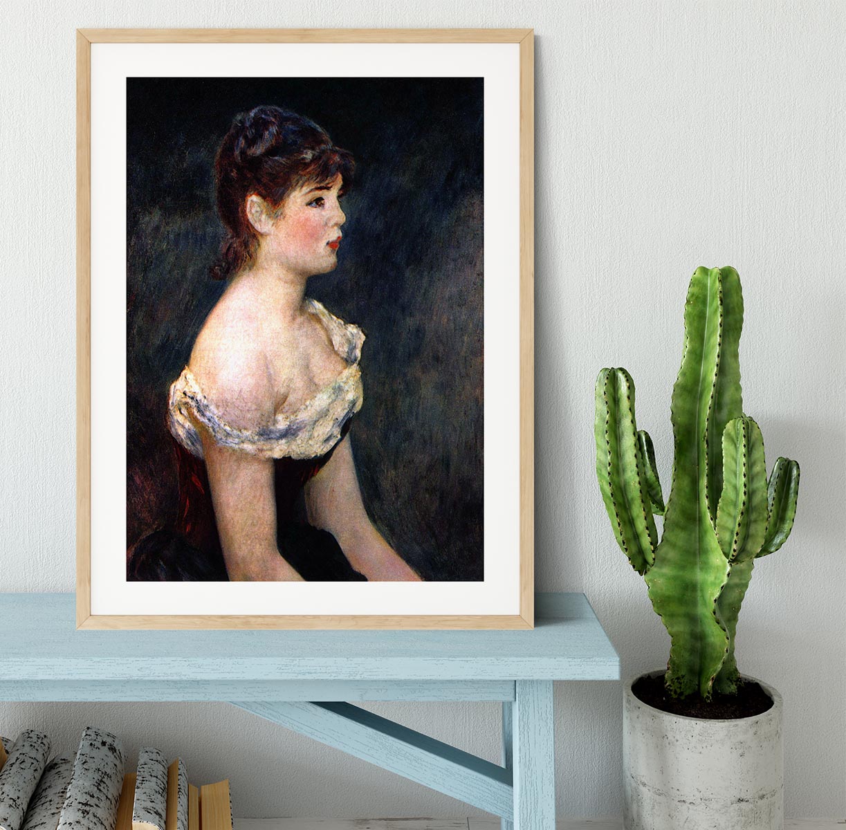 Portrait of a young girl by Renoir Framed Print - Canvas Art Rocks - 3