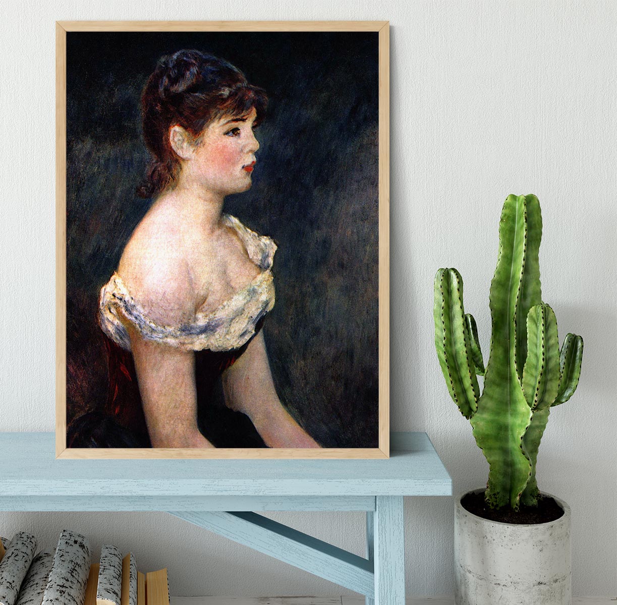 Portrait of a young girl by Renoir Framed Print - Canvas Art Rocks - 4