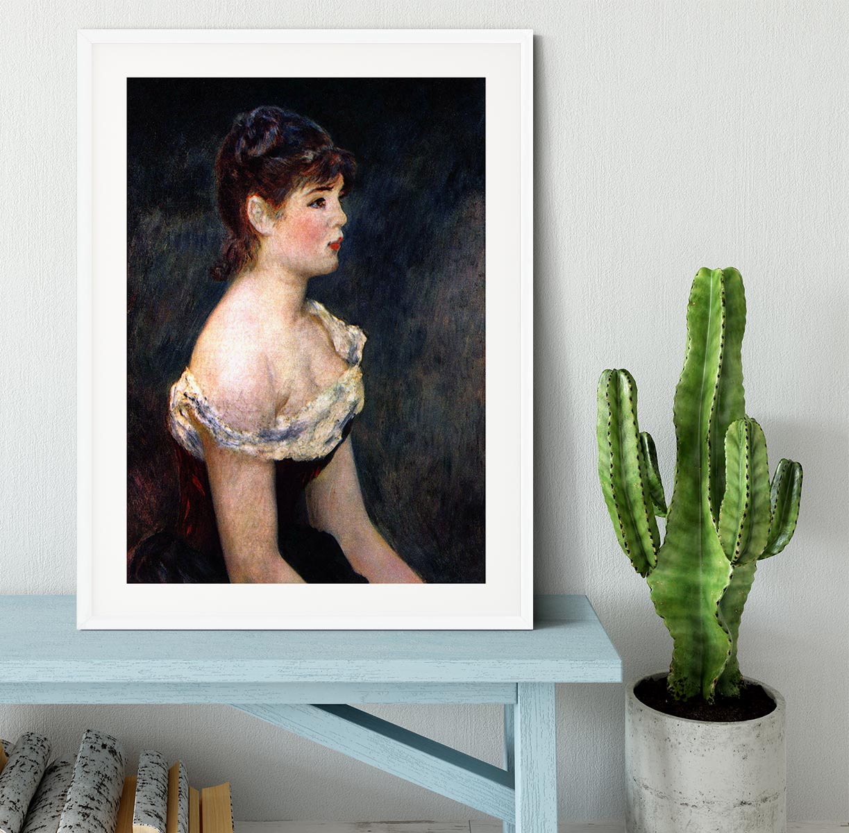 Portrait of a young girl by Renoir Framed Print - Canvas Art Rocks - 5