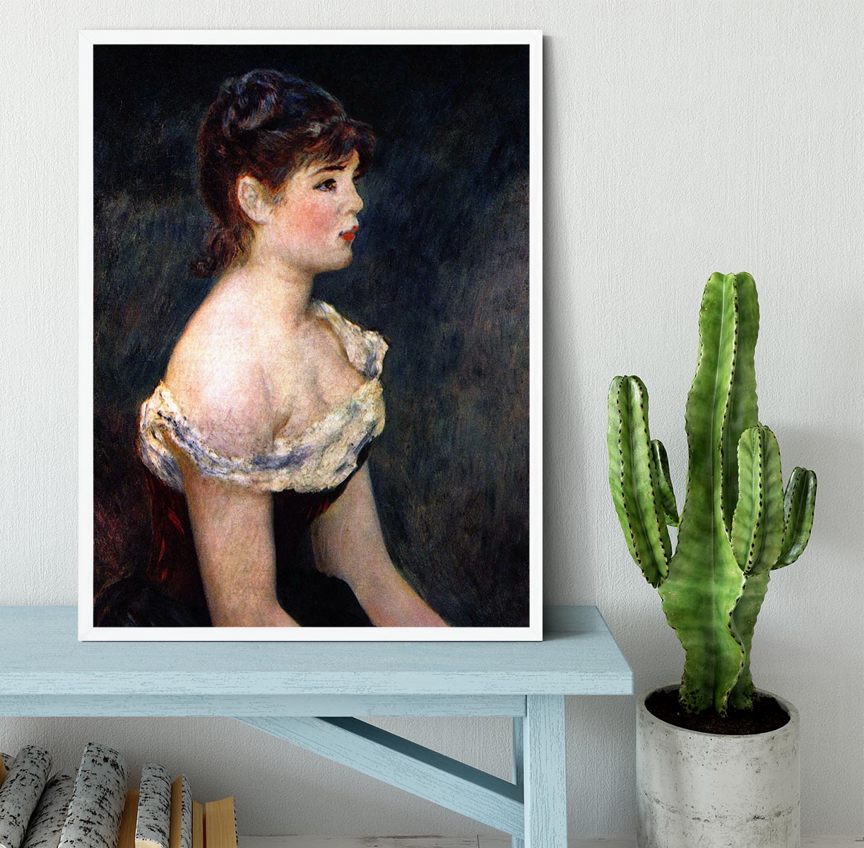 Portrait of a young girl by Renoir Framed Print - Canvas Art Rocks -6