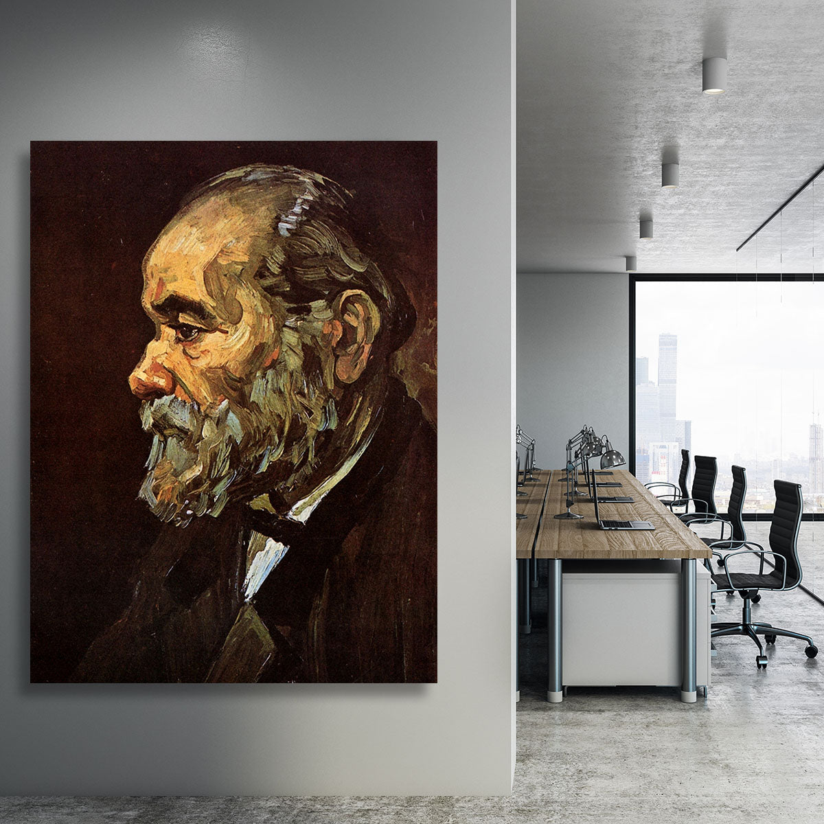 Portrait of an Old Man with Beard by Van Gogh Canvas Print or Poster - Canvas Art Rocks - 3