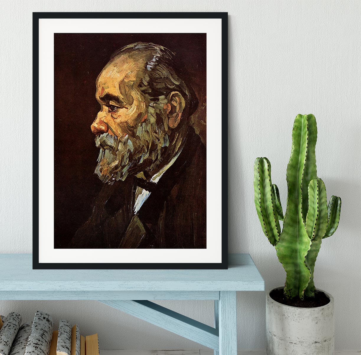 Portrait of an Old Man with Beard by Van Gogh Framed Print - Canvas Art Rocks - 1