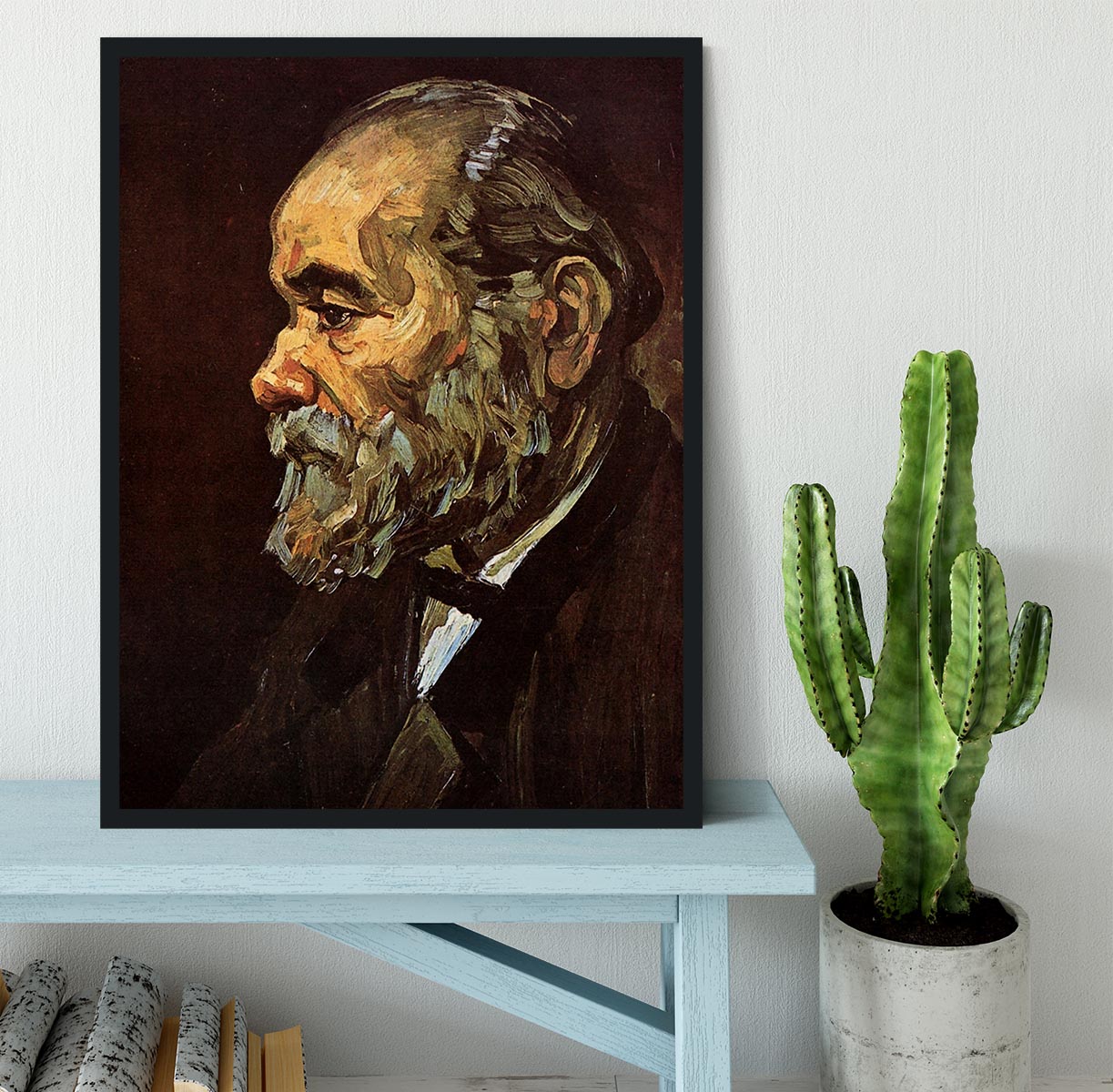 Portrait of an Old Man with Beard by Van Gogh Framed Print - Canvas Art Rocks - 2
