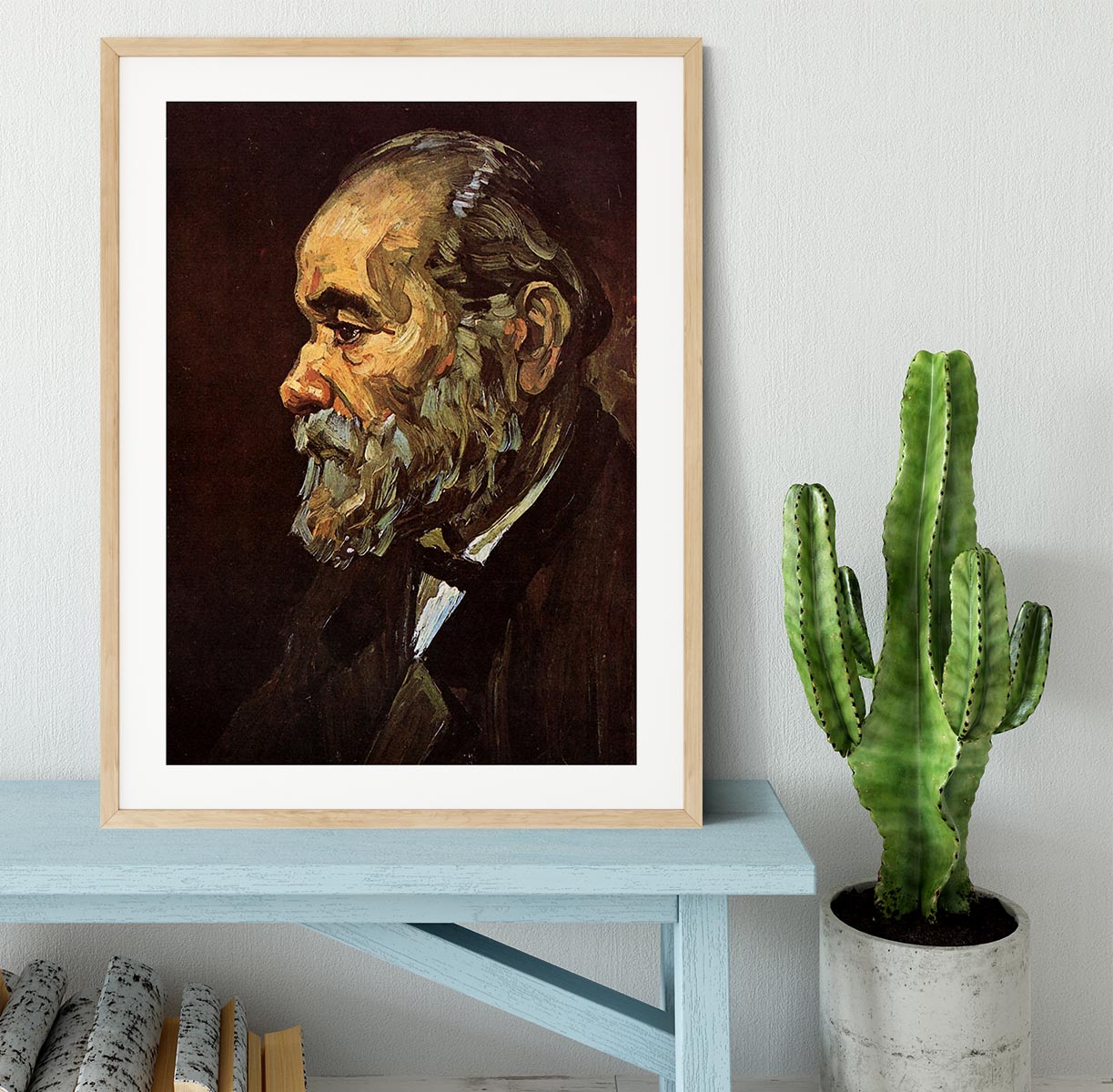 Portrait of an Old Man with Beard by Van Gogh Framed Print - Canvas Art Rocks - 3