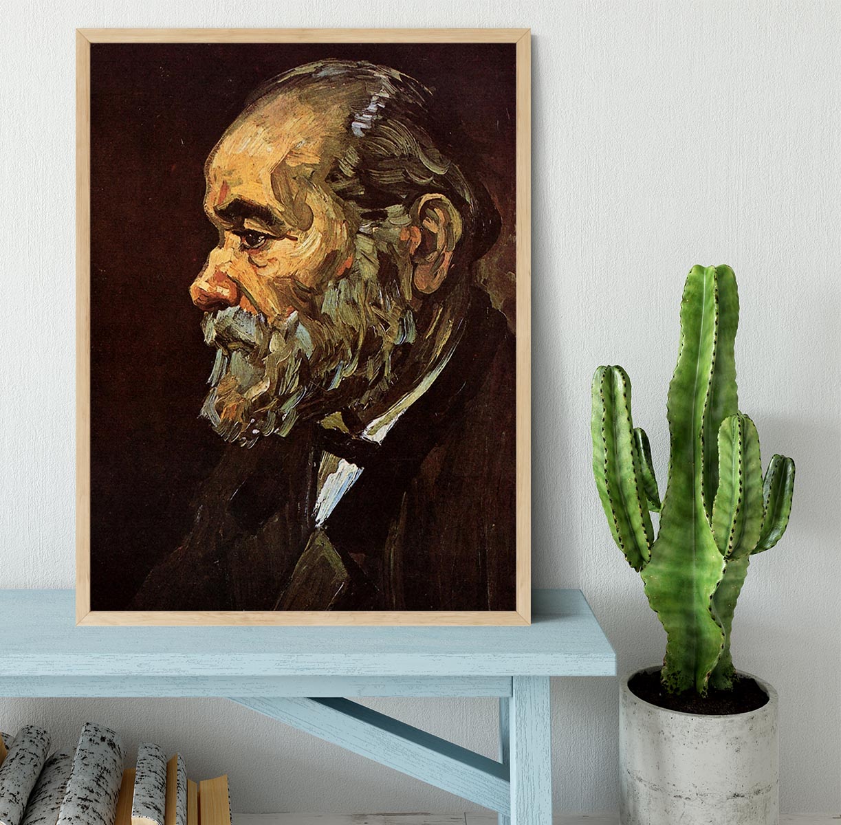 Portrait of an Old Man with Beard by Van Gogh Framed Print - Canvas Art Rocks - 4