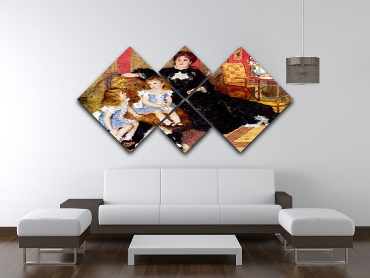Portrait of the Mrs Charpentier and her children by Renoir 4 Square Multi Panel Canvas - Canvas Art Rocks - 3