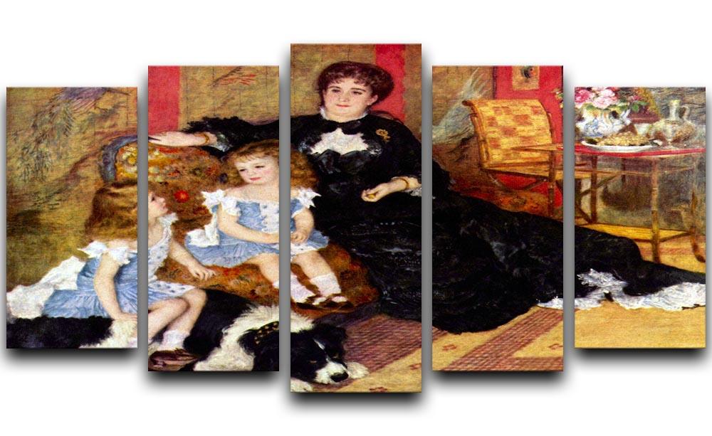 Portrait of the Mrs Charpentier and her children by Renoir 5 Split Panel Canvas  - Canvas Art Rocks - 1