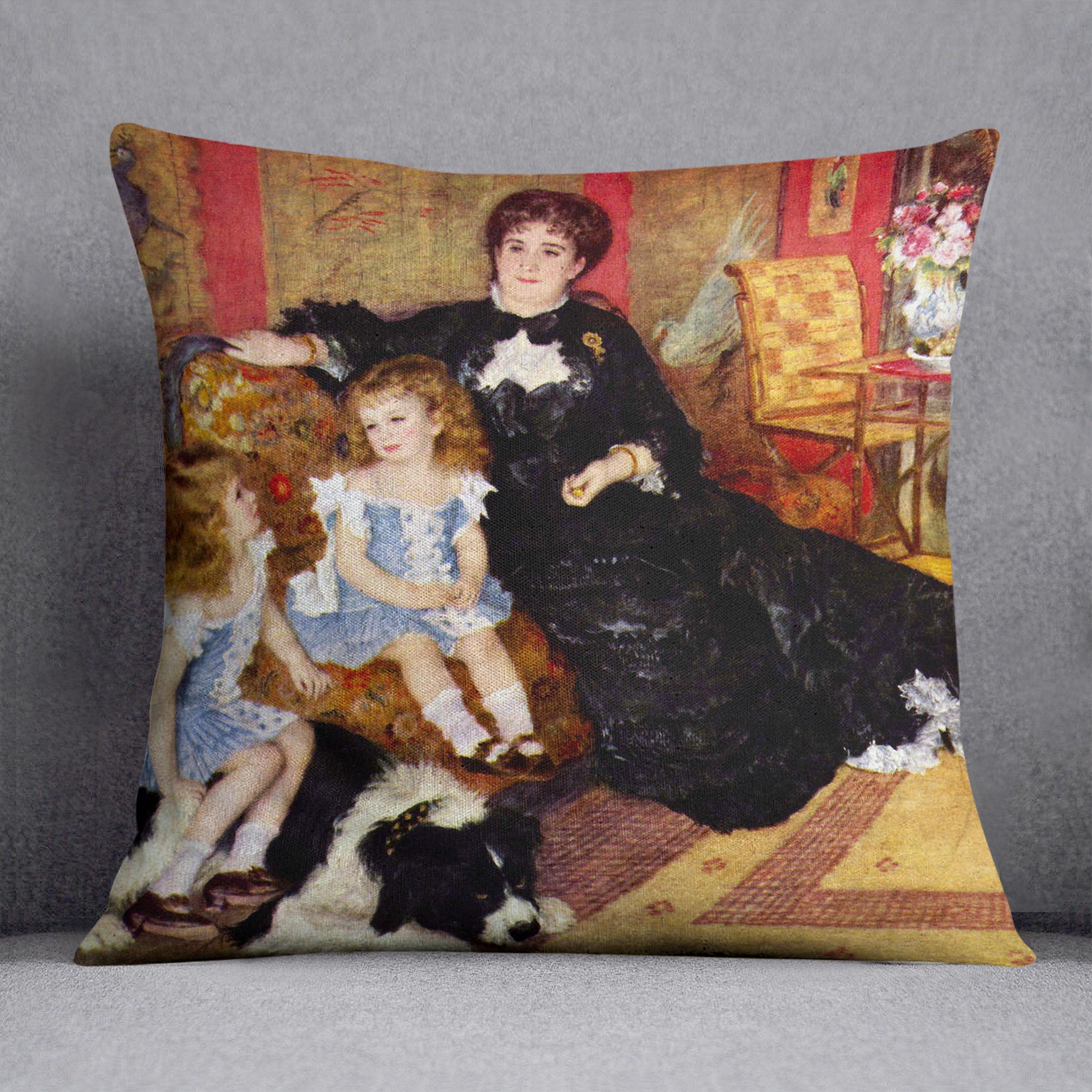 Portrait of the Mrs Charpentier and her children by Renoir Cushion