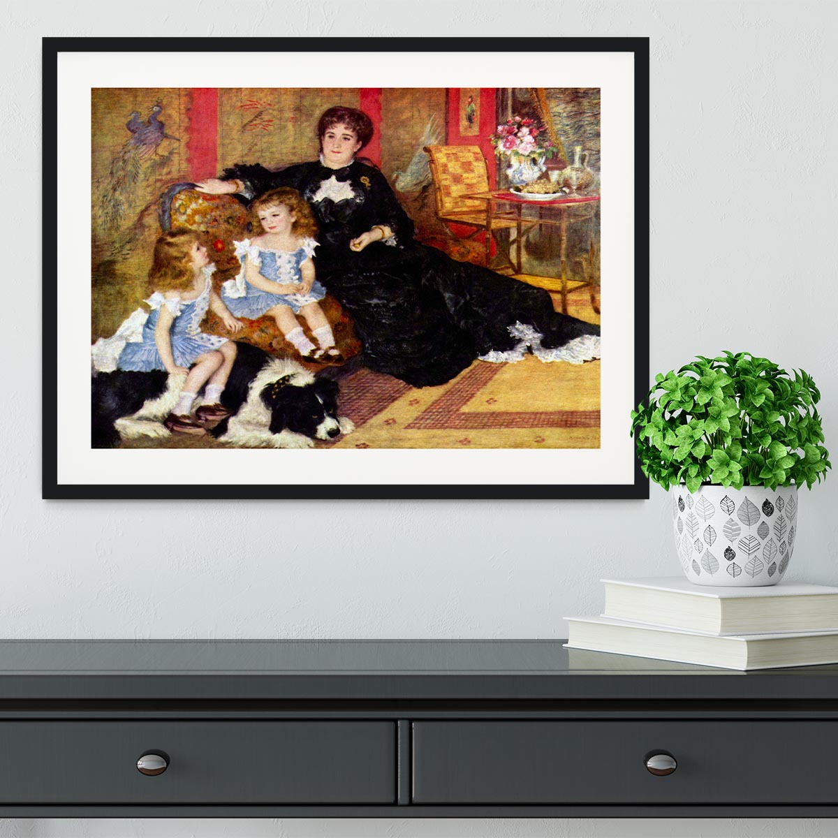 Portrait of the Mrs Charpentier and her children by Renoir Framed Print - Canvas Art Rocks - 1