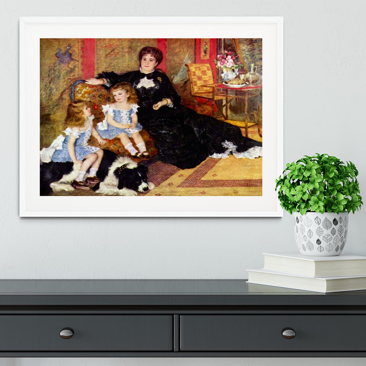 Portrait of the Mrs Charpentier and her children by Renoir Framed Print - Canvas Art Rocks - 5
