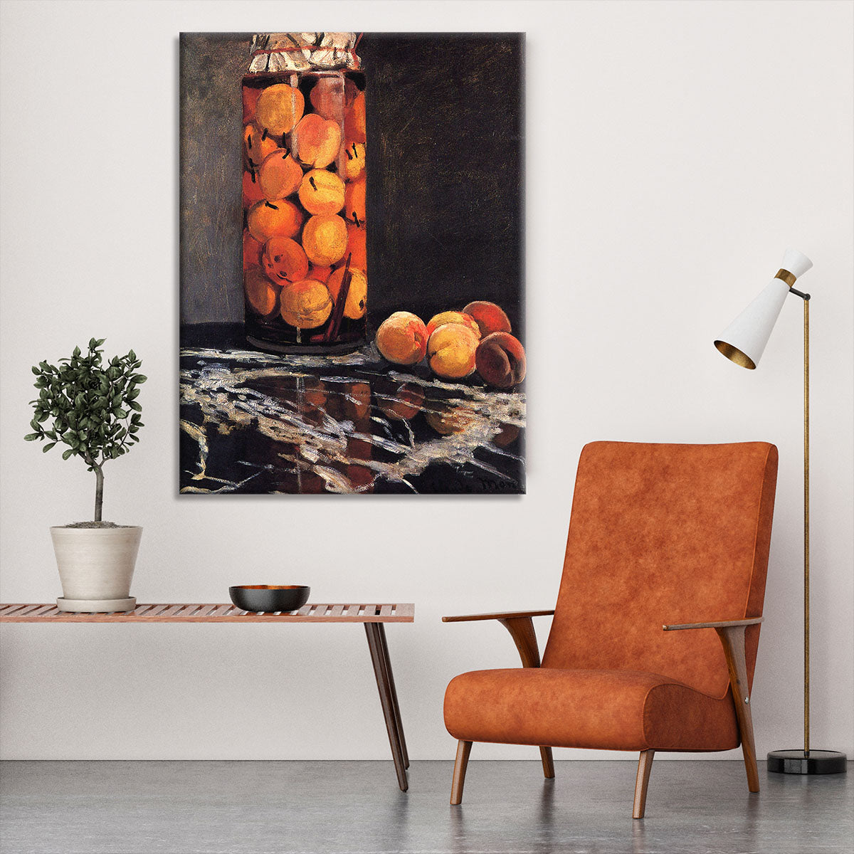 Pot of Peaches by Monet Canvas Print or Poster - Canvas Art Rocks - 6