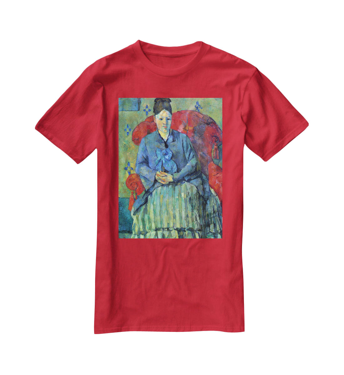 Potrait of Mme Cezanne in Red Armchair by Cezanne T-Shirt - Canvas Art Rocks - 4