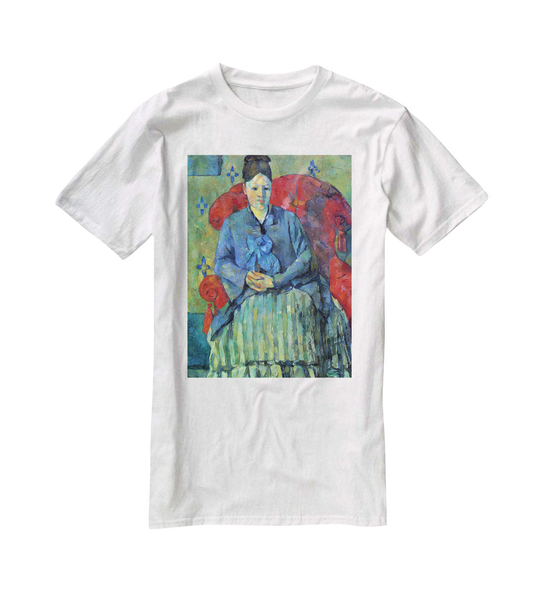 Potrait of Mme Cezanne in Red Armchair by Cezanne T-Shirt - Canvas Art Rocks - 5