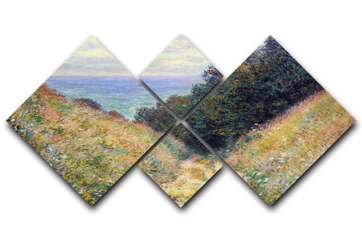 Pourville 1 by Monet 4 Square Multi Panel Canvas  - Canvas Art Rocks - 1