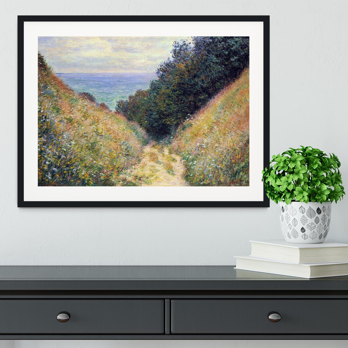 Pourville 1 by Monet Framed Print - Canvas Art Rocks - 1