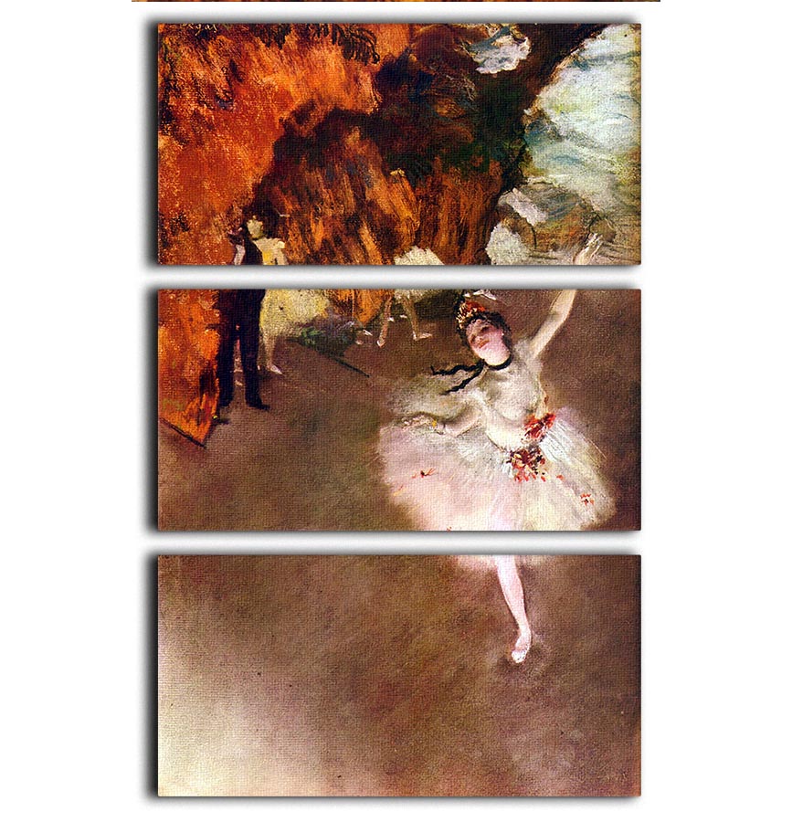 Prima Ballerina by Degas 3 Split Panel Canvas Print - Canvas Art Rocks - 1