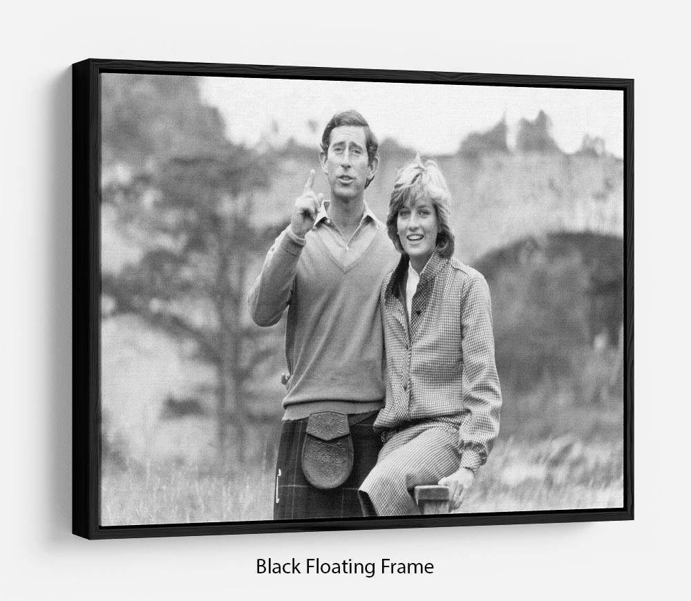 Prince Charles and Princess Diana at Balmoral Floating Frame Canvas