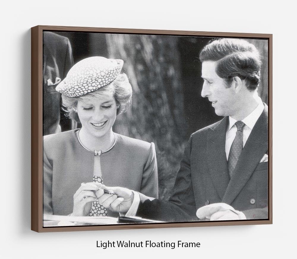 Prince Charles and Princess Diana in Vancouver Canada Floating Frame Canvas