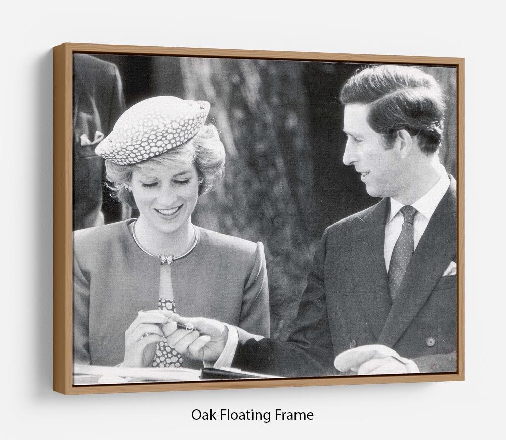 Prince Charles and Princess Diana in Vancouver Canada Floating Frame Canvas